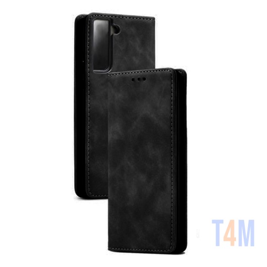 CAPA DE COURO COM BOLSO INTERNO PARA SAMSUNG GALAXY S22 PRETO